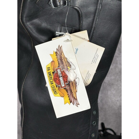 Harley Davidson Vintage Biker Boots Mens 9 1/2D 17” Lace Up Made In USA NWT 1988 main image 8